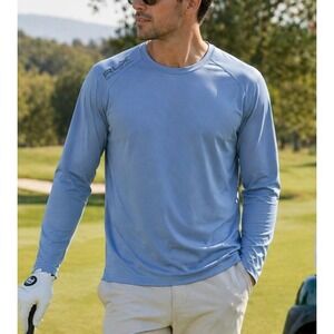 NWT RLX Ralph Lauren Men Golf Performance Tee Shirt Sz M Blue Athleisure Sporty